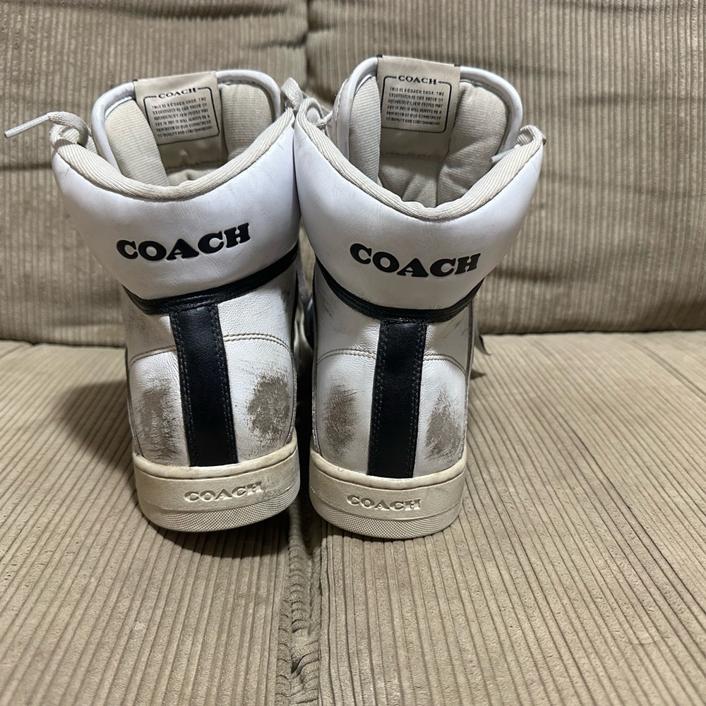 Coach White Sneakers High-Top with Ankle Support - Picture 3 of 4